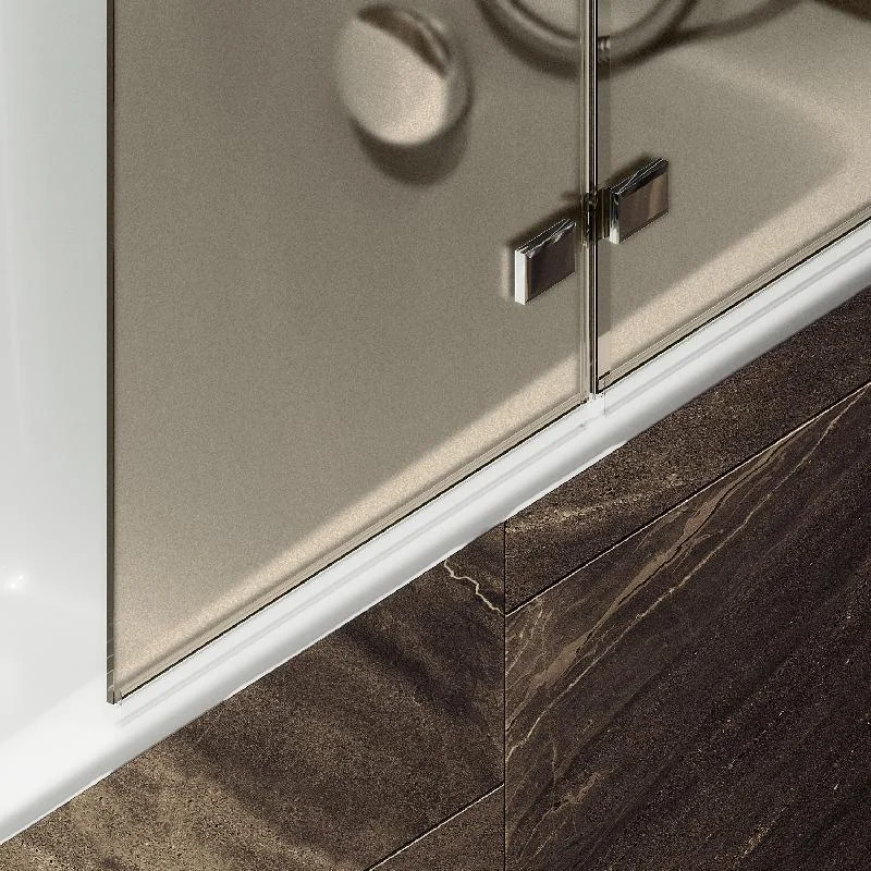 Шторка для ванны MaybahGlass складная 2 секции 1400*515 Стекло 6 мм Бронза матовая