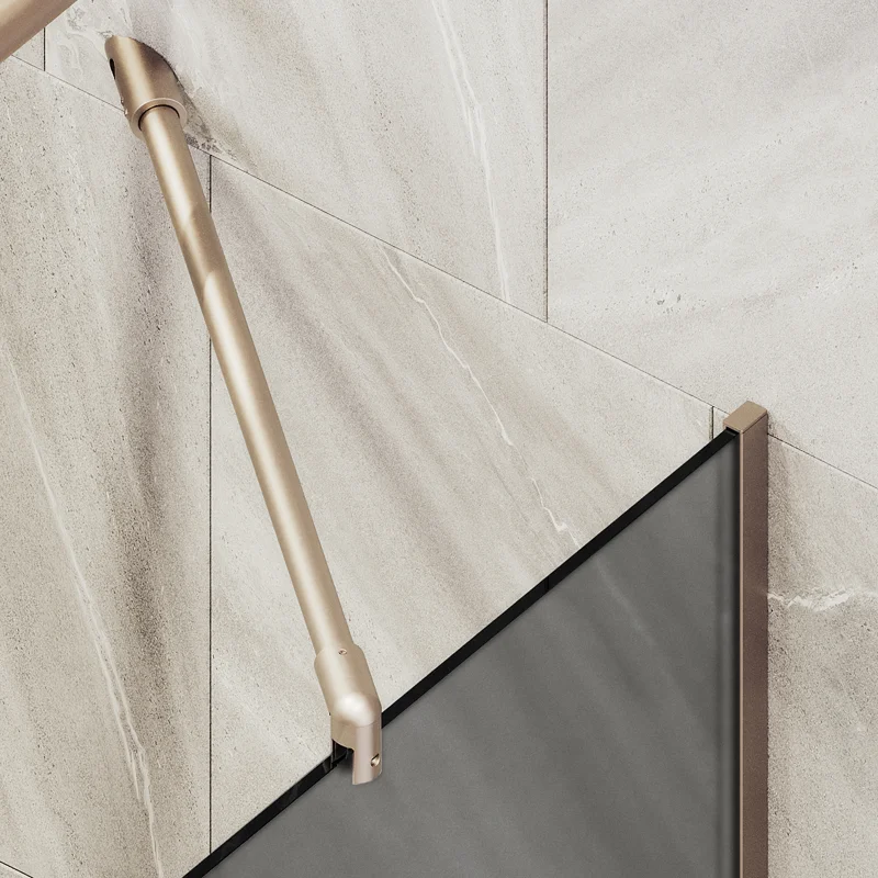 Шторка на ванну Maybah Glass MGV-85-2у 500x1400 в узком профиле Бронза стекло графитовое матовое