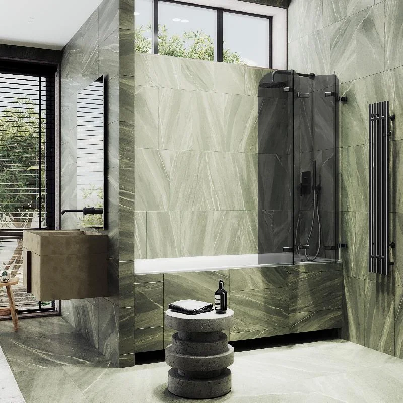 Шторка для ванны MaybahGlass складная 4 секции 1400*980 Стекло 6 мм Графит