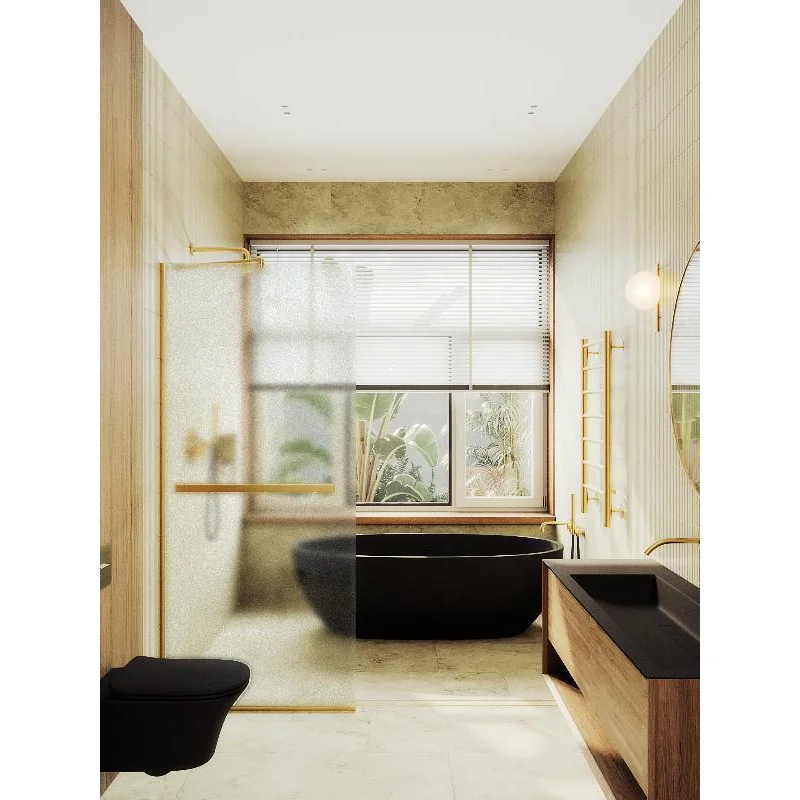 Душевая перегородка Maybah Glass MGD-731-3у 790x1950 в узком профиле Золото стекло сатиновое