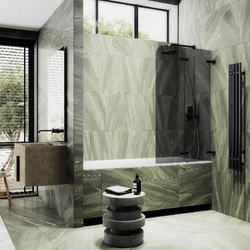 Шторка для ванны MaybahGlass складная 2 секции MaybahGlass 1400*515 Стекло 6 мм Графит