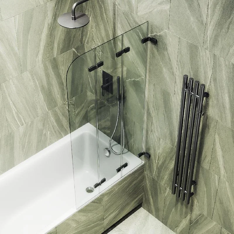 Шторка для ванны MaybahGlass складная 3 секции 1400*750 Стекло 6 мм Бесцветное