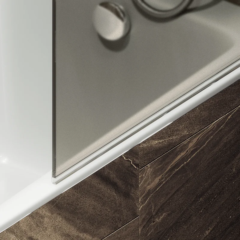 Шторка поворотная MaybahGlass на монопетле 1400*600 6 мм Бронза матовая +Полотенцедержатель