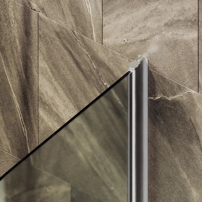 Шторка поворотная MaybahGlass на монопетле 1400*600 6 мм Сатин +Полотенцедержатель