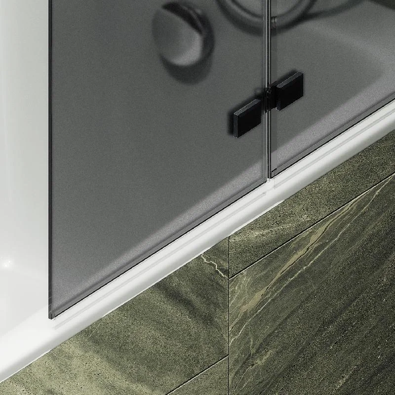 Шторка для ванны MaybahGlass складная 2 секции 1400*515 Стекло 6 мм Графит матовый