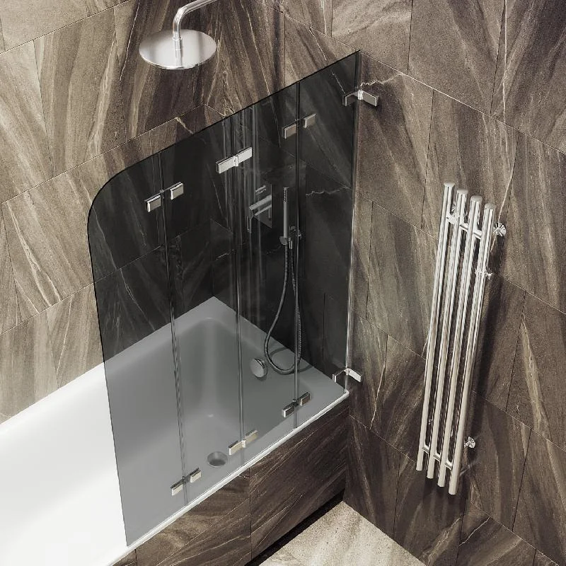 Шторка для ванны MaybahGlass складная 4 секции 1400*980 Стекло 6 мм Графит