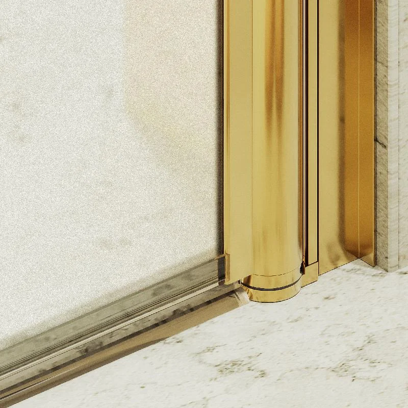 Душевая дверь Maybah Glass MGD-802-3 600x1980 на монопетле Золото стекло сатиновое