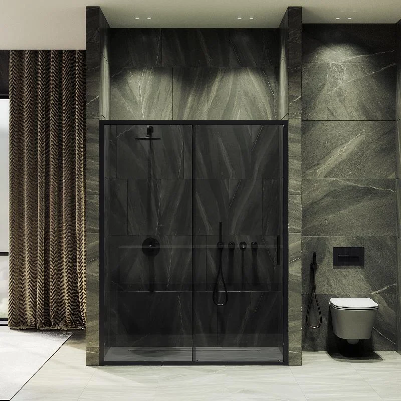 Душевая дверь MaybahGlass , раздвижная 6 мм , Стекло Графит,1950*1500