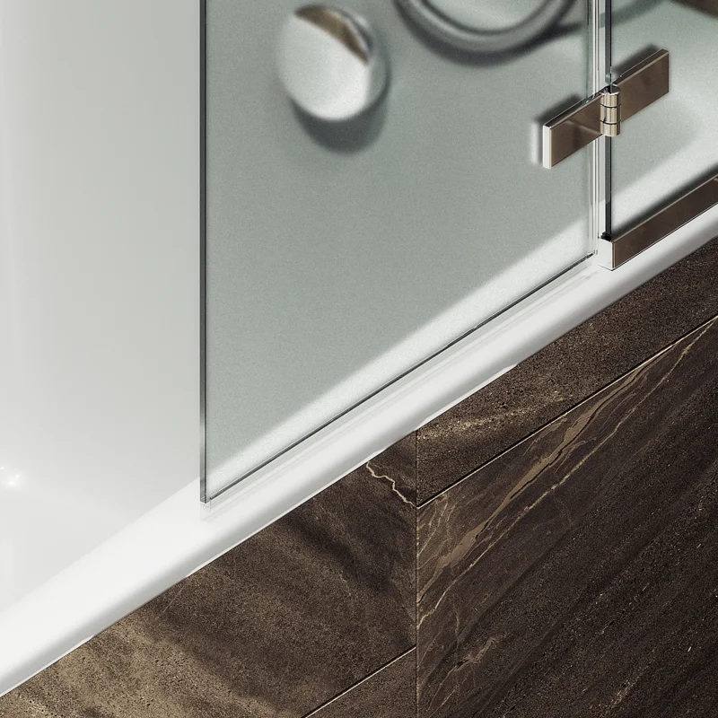 Шторка поворотная MaybahGlass с добором 1400*990 6 мм Сатин