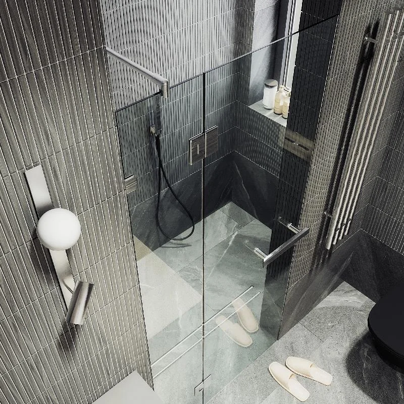 Душевая дверь MaybahGlass с добором на петлях 1950*1000 Стекло 8 мм Бесцветное