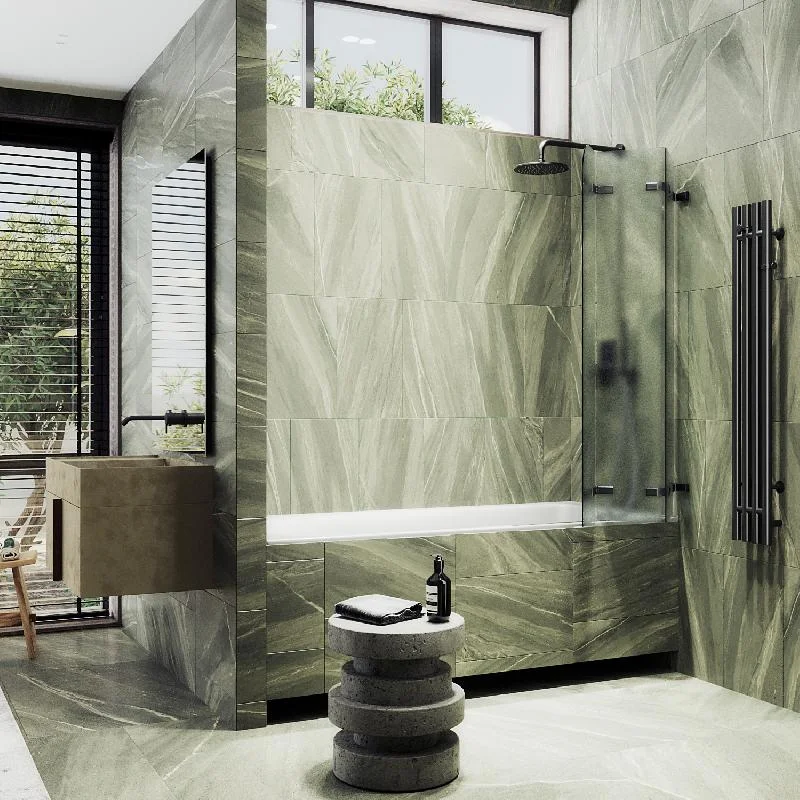 Шторка для ванны MaybahGlass складная 3 секции 1400*750 Стекло 6 мм Сатин