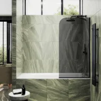 Шторка на ванну Maybah Glass MGV-78-6у 400x1400 в узком профиле Черный стекло графитовое