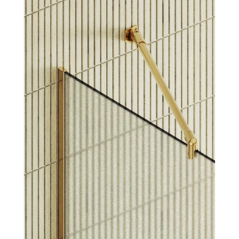 Душевая перегородка Maybah Glass MGD-700-3у 790x1950 в узком профиле Золото стекло сатиновое