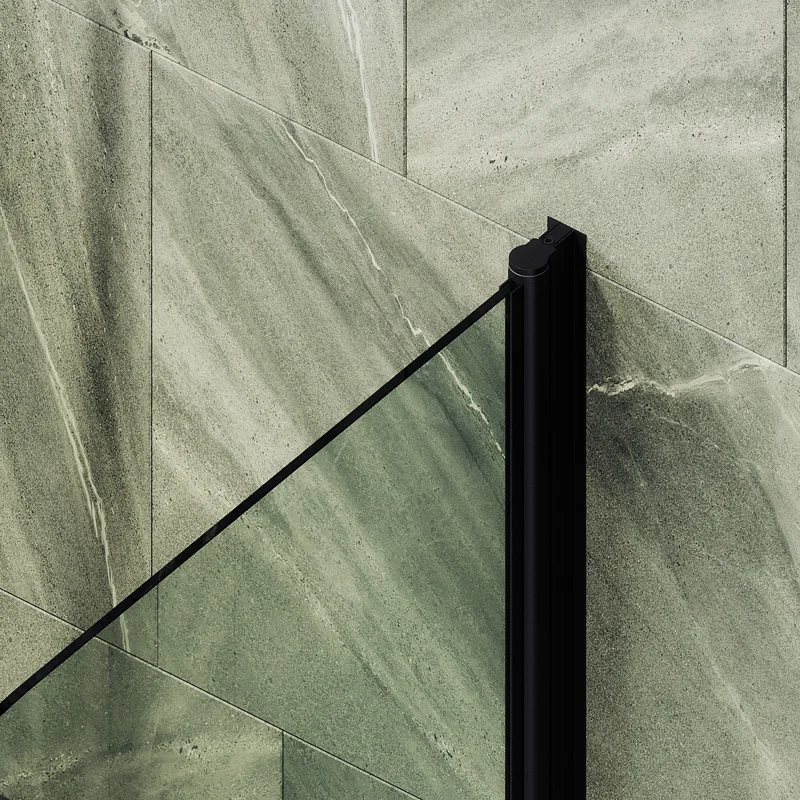 Шторка поворотная MaybahGlass на монопетле 1400*700 6 мм Бесцветное +Полотенцедержатель