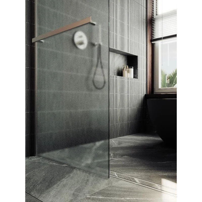 Душевая перегородка Maybah Glass MGD-731-5ш 790x1950 в широком профиле Хром матовый стекло сатиновое