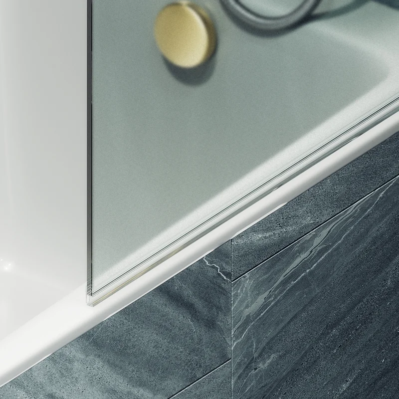 Шторка поворотная MaybahGlass на монопетле 1400*600 6 мм Сатин +Полотенцедержатель