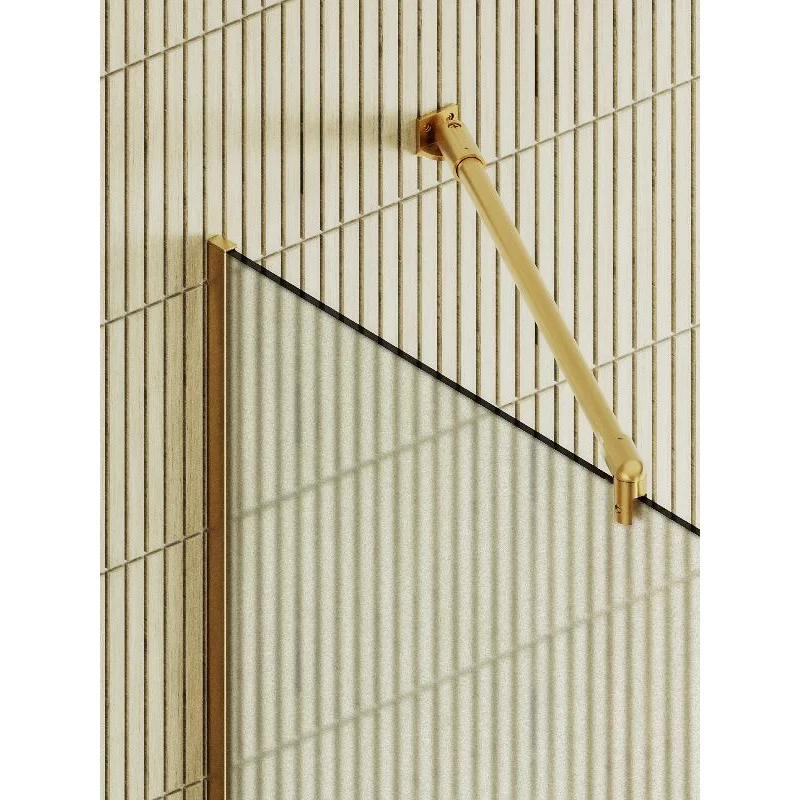 Душевая перегородка Maybah Glass MGD-731-3у 790x1950 в узком профиле Золото стекло сатиновое