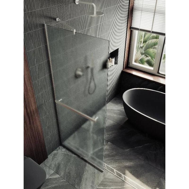 Душевая перегородка Maybah Glass MGD-731-5у 790x1950 в узком профиле Хром матовый стекло сатиновое