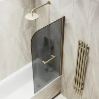 Шторка поворотная MaybahGlass на монопетле 1400*700 6 мм Графит матовый +Полотенцедержатель