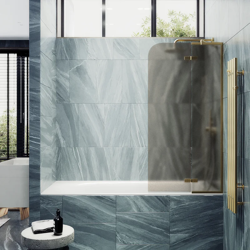 Шторка поворотная MaybahGlass с добором 1400*690 6 мм Бронза матовая