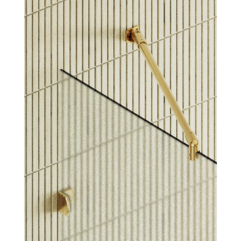 Душевая перегородка MaybahGlass MGD-268-3 79x195, стекло сатин 8 мм, профиль золото