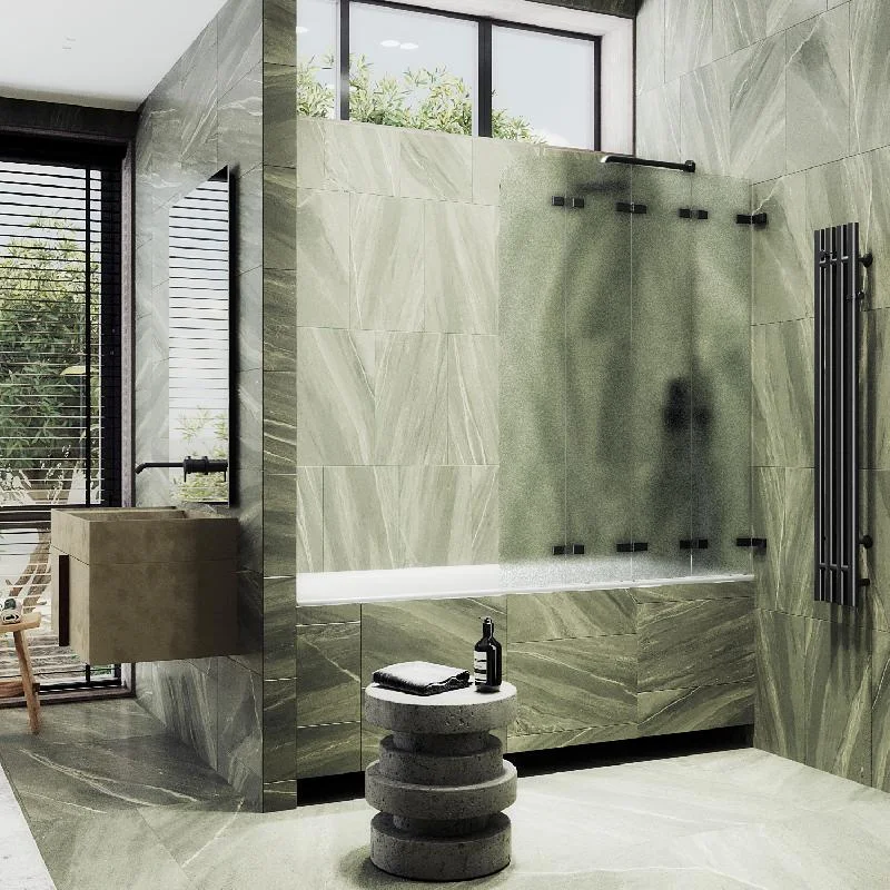 Шторка для ванны MaybahGlass складная 4 секции 1400*980 Стекло 6 мм Сатин