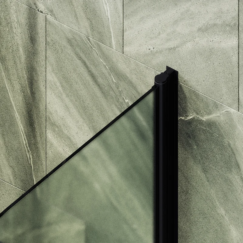 Шторка поворотная MaybahGlass на монопетле 1400*600 6 мм Сатин +Полотенцедержатель