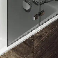 Шторка для ванны MaybahGlass складная 2 секции MaybahGlass 1400*515 Стекло 6 мм Графит