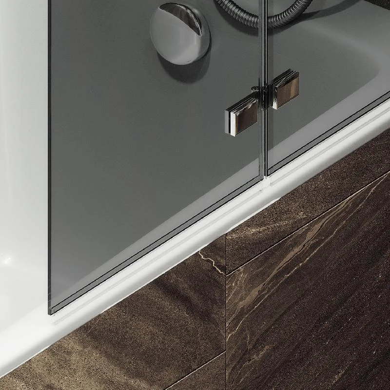 Шторка для ванны MaybahGlass складная 2 секции MaybahGlass 1400*515 Стекло 6 мм Графит