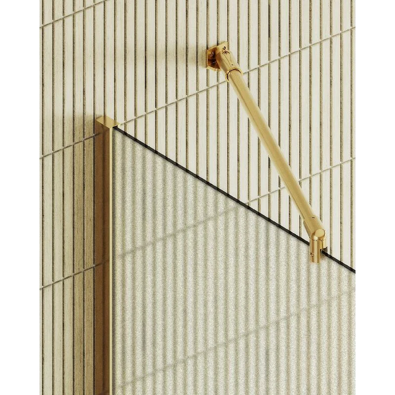 Душевая перегородка Maybah Glass MGD-700-3ш 790x1950 в широком профиле Золото стекло сатиновое