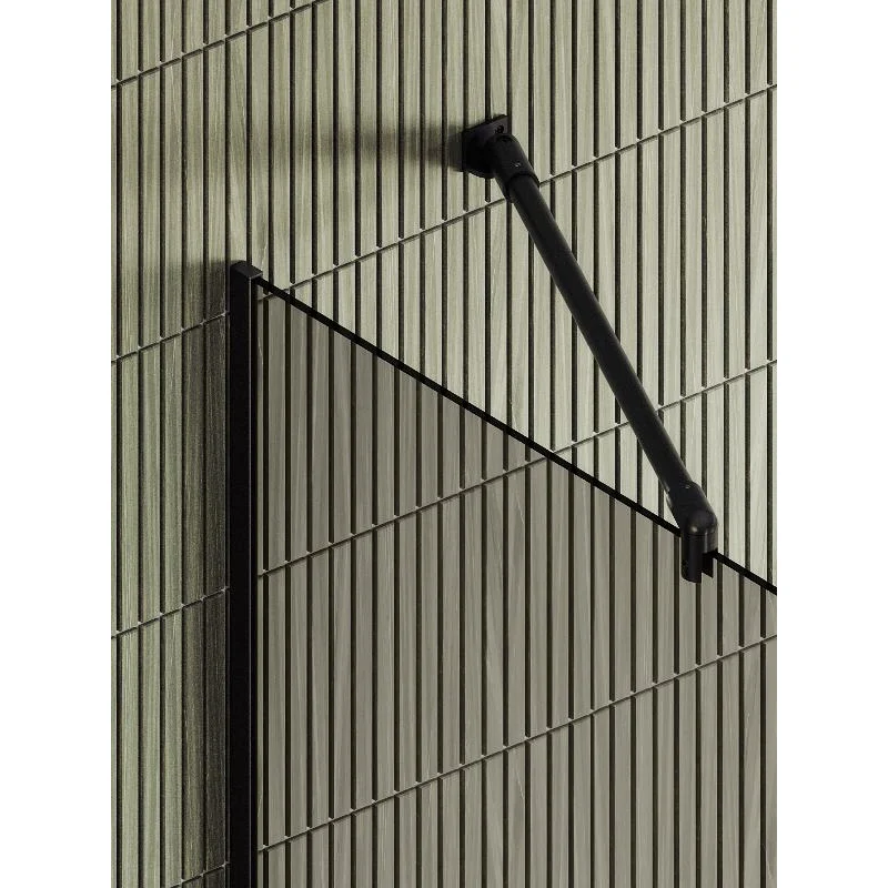 Душевая перегородка Maybah Glass MGD-727-6у 790x1950 в узком профиле Черный стекло бронзовое