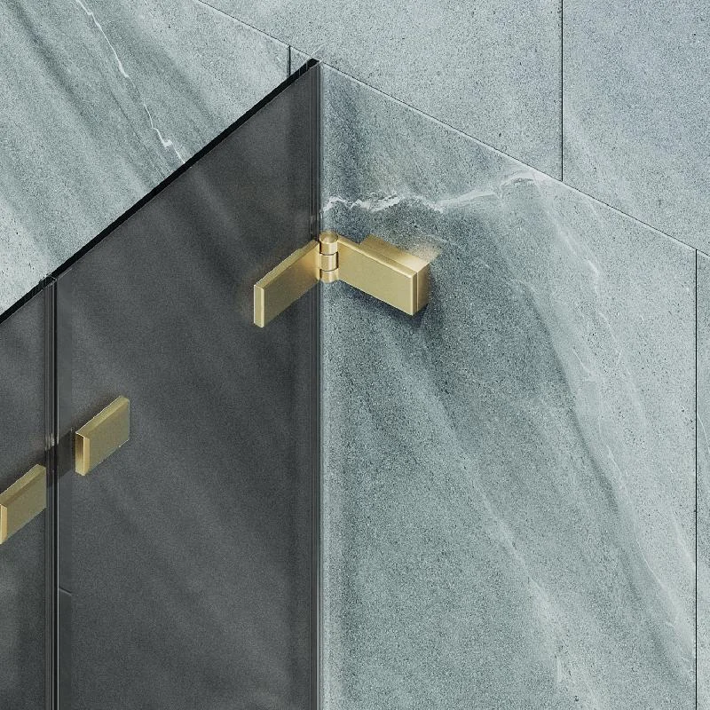 Шторка для ванны MaybahGlass складная 3 секции 1400*750 Стекло 6 мм Графит матовый