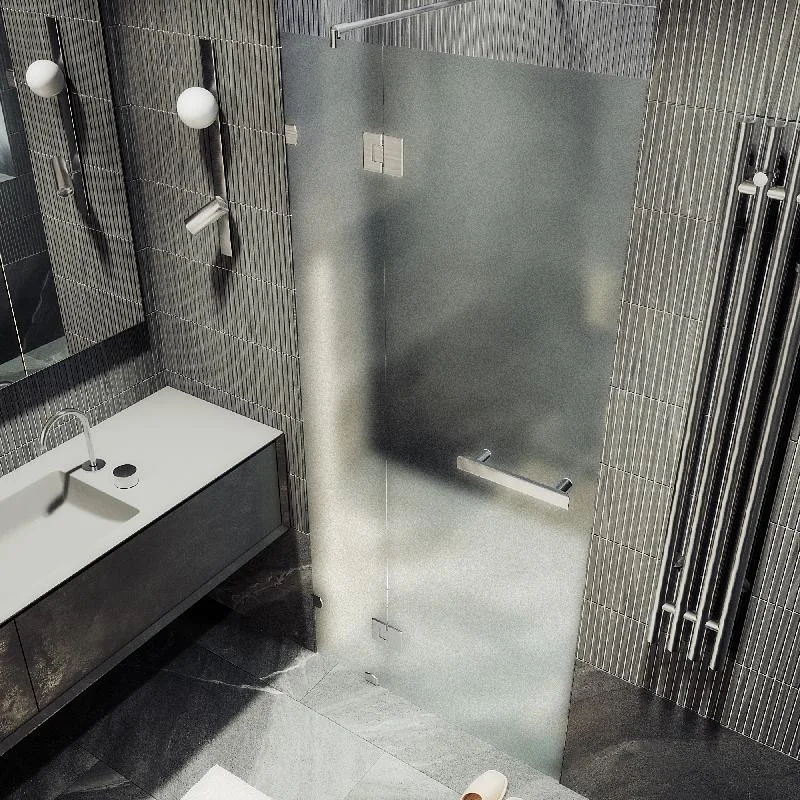 Душевая дверь MaybahGlass с добором на петлях 1950*1200 Стекло 8 мм Сатин