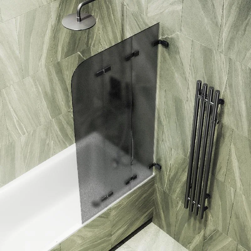 Шторка для ванны MaybahGlass складная 3 секции 1400*750 Стекло 6 мм Графит матовый