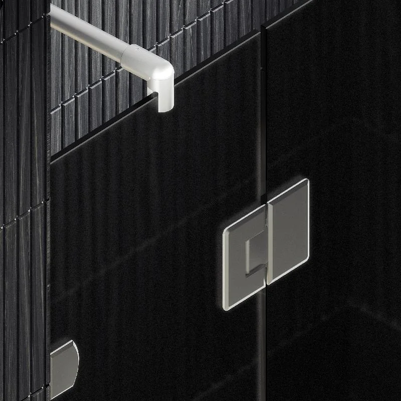 Душевая дверь MaybahGlass с добором на петлях 1950*1200 Стекло 8 мм Графит матовый