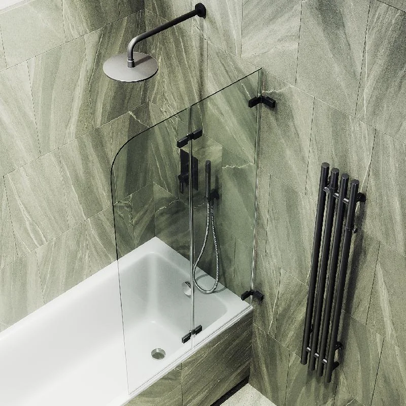 Шторка для ванны MaybahGlass складная 2 секции 1400*515 Стекло 6 мм Бесцветное