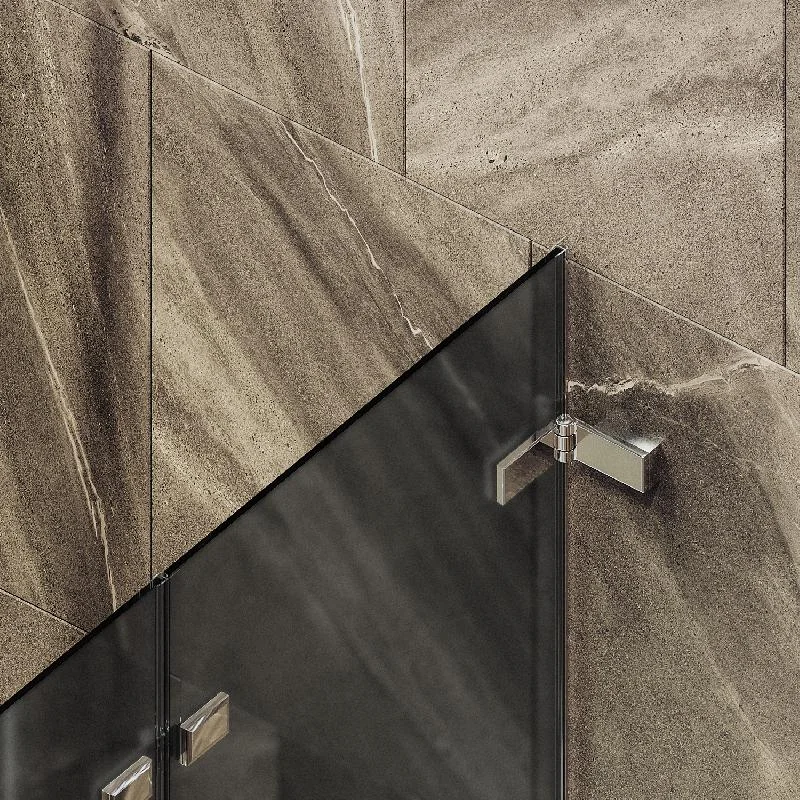 Шторка для ванны MaybahGlass складная 2 секции 1400*515 Стекло 6 мм Графит матовый