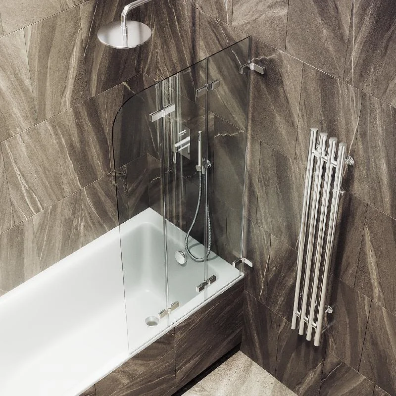 Шторка для ванны MaybahGlass складная 3 секции 1400*750 Стекло 6 мм Бесцветное