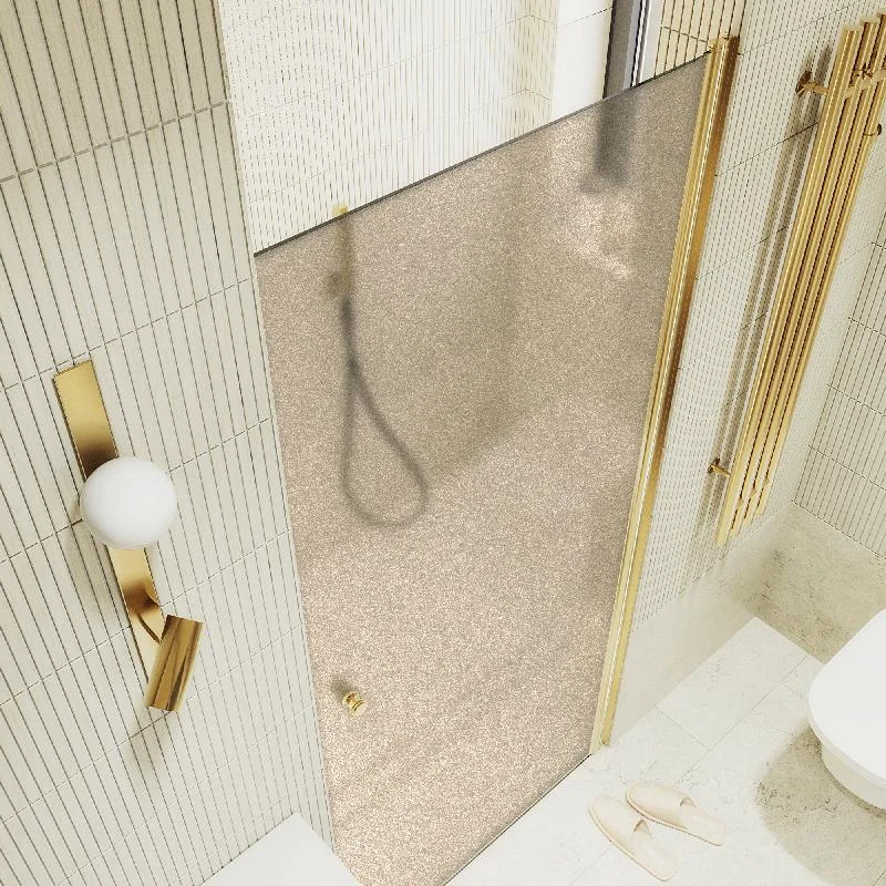 Душевая дверь Maybah Glass MGD-799-3 600x1980 на монопетле Золото стекло бронзовое матовое