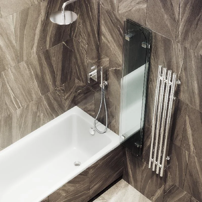 Шторка для ванны MaybahGlass складная 3 секции 1400*750 Стекло 6 мм Бесцветное