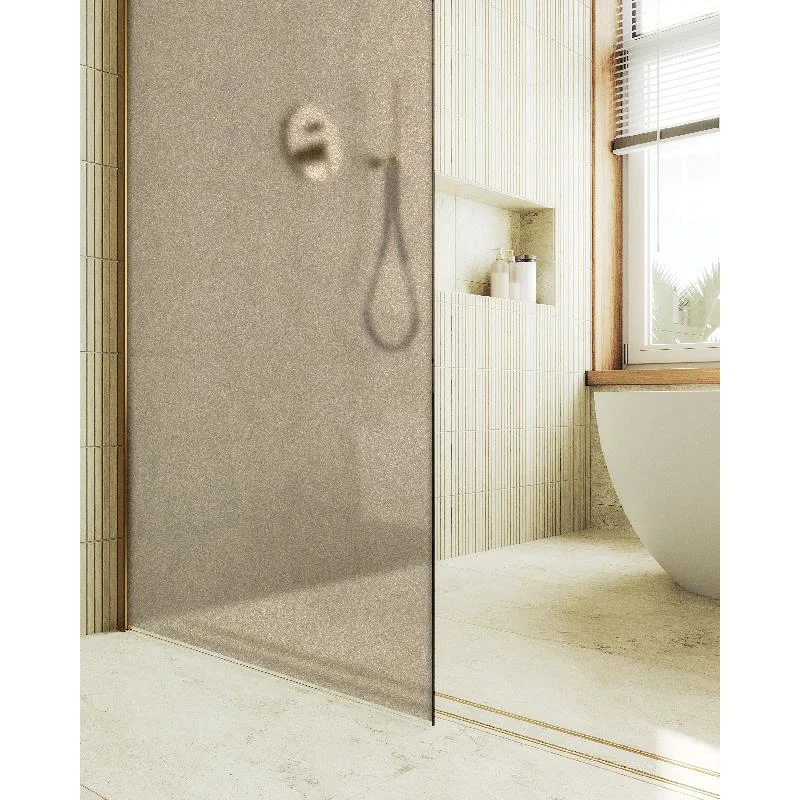 Душевая перегородка Maybah Glass MGD-697-3ш 790x1950 в широком профиле Золото стекло бронзовое матовое