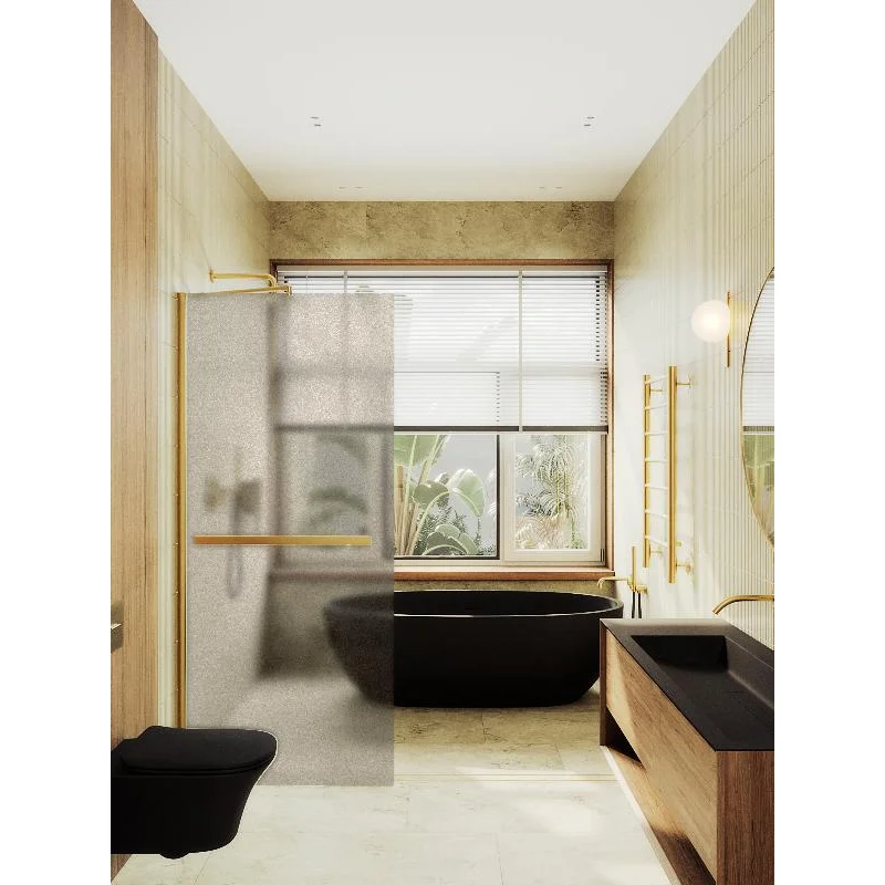 Душевая перегородка Maybah Glass MGD-728-3ш 790x1950 в широком профиле Золото стекло бронзовое матовое