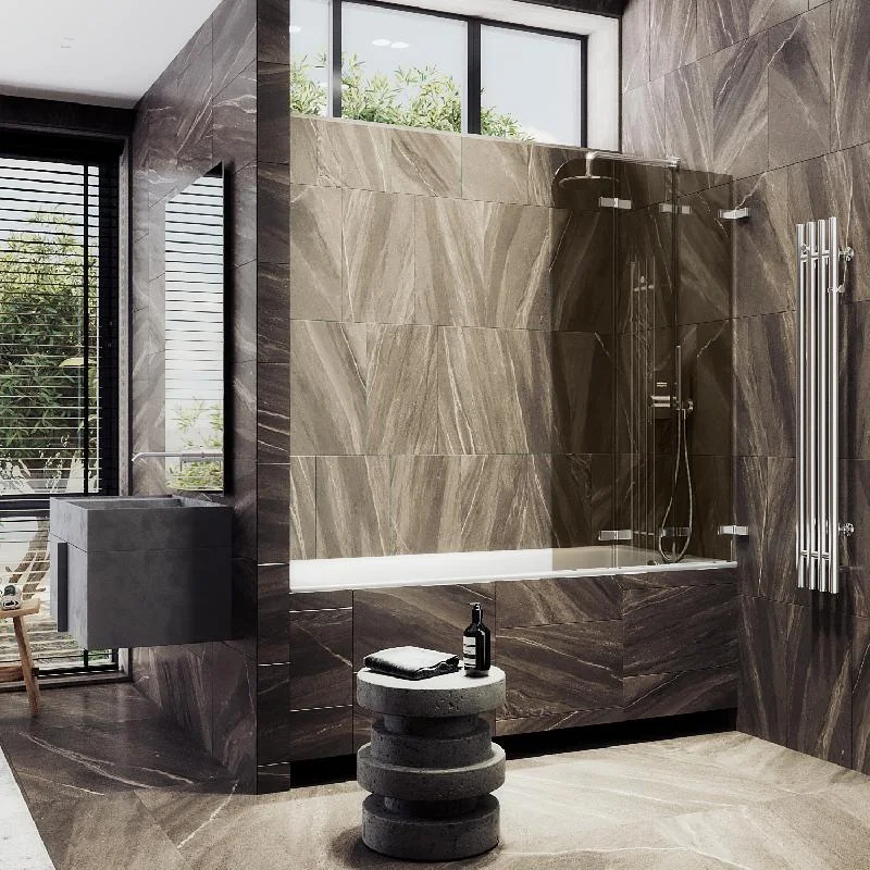 Шторка для ванны MaybahGlass складная 3 секции 1400*750 Стекло 6 мм Бронза