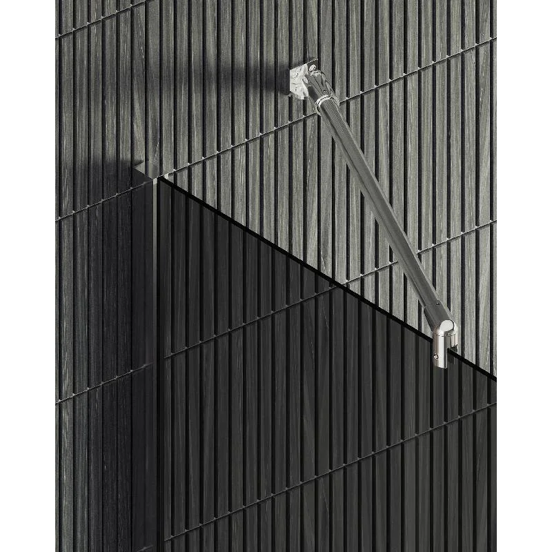 Душевая перегородка Maybah Glass MGD-698-5ш 790x1950 в широком профиле Хром матовый стекло графитовое