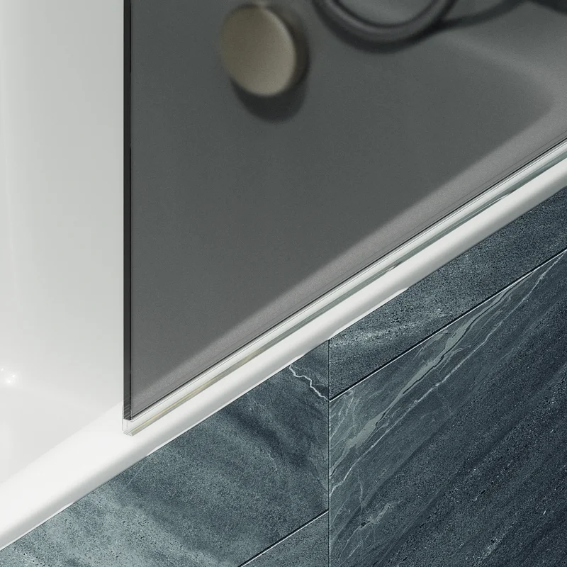 Шторка поворотная MaybahGlass на монопетле 1400*600 6 мм Графит матовый +Полотенцедержатель