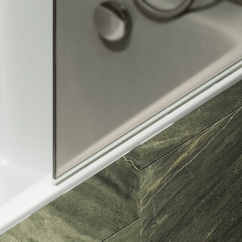 Шторка поворотная MaybahGlass на монопетле 1400*800 6 мм Бронза матовая +Полотенцедержатель