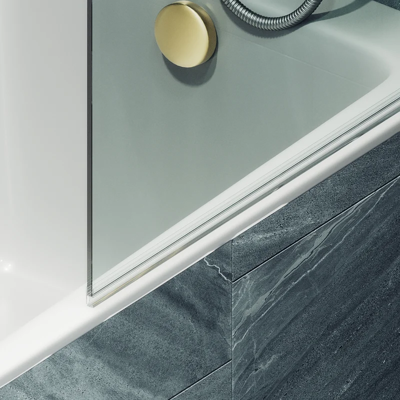 Шторка поворотная MaybahGlass на монопетле 1400*700 6 мм Бесцветное +Полотенцедержатель