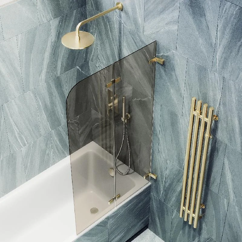 Шторка для ванны MaybahGlass складная 2 секции MaybahGlass 1400*515 Стекло 6 мм Бронза