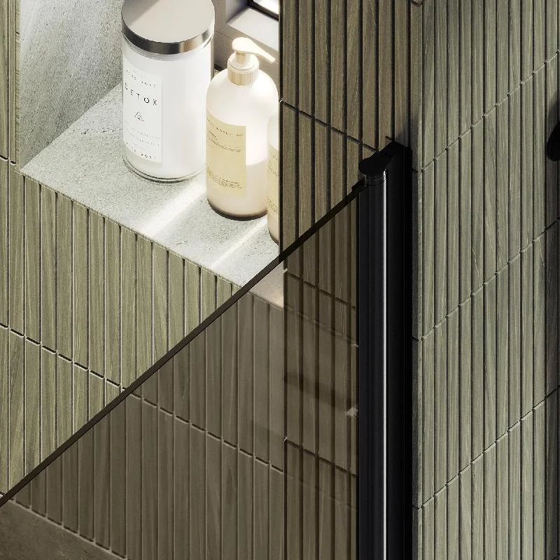 Душевая дверь Maybah Glass MGD-798-6 600x1980 на монопетле Черный стекло бронзовое