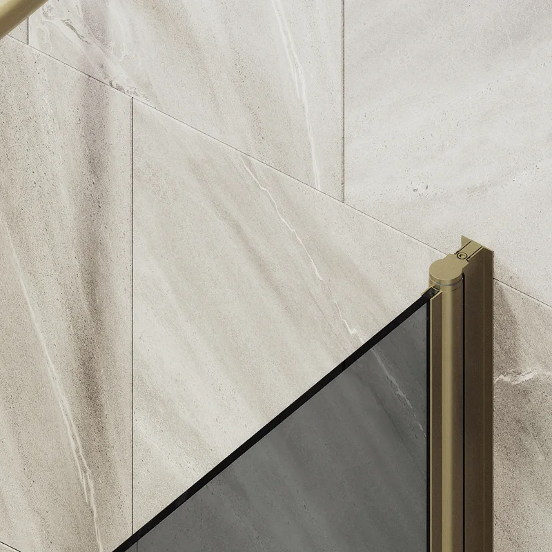 Шторка поворотная MaybahGlass на монопетле 1400*600 6 мм Графит +Полотенцедержатель